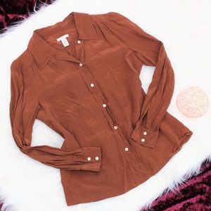 *Rare* J. Crew Rust Silk Button Down